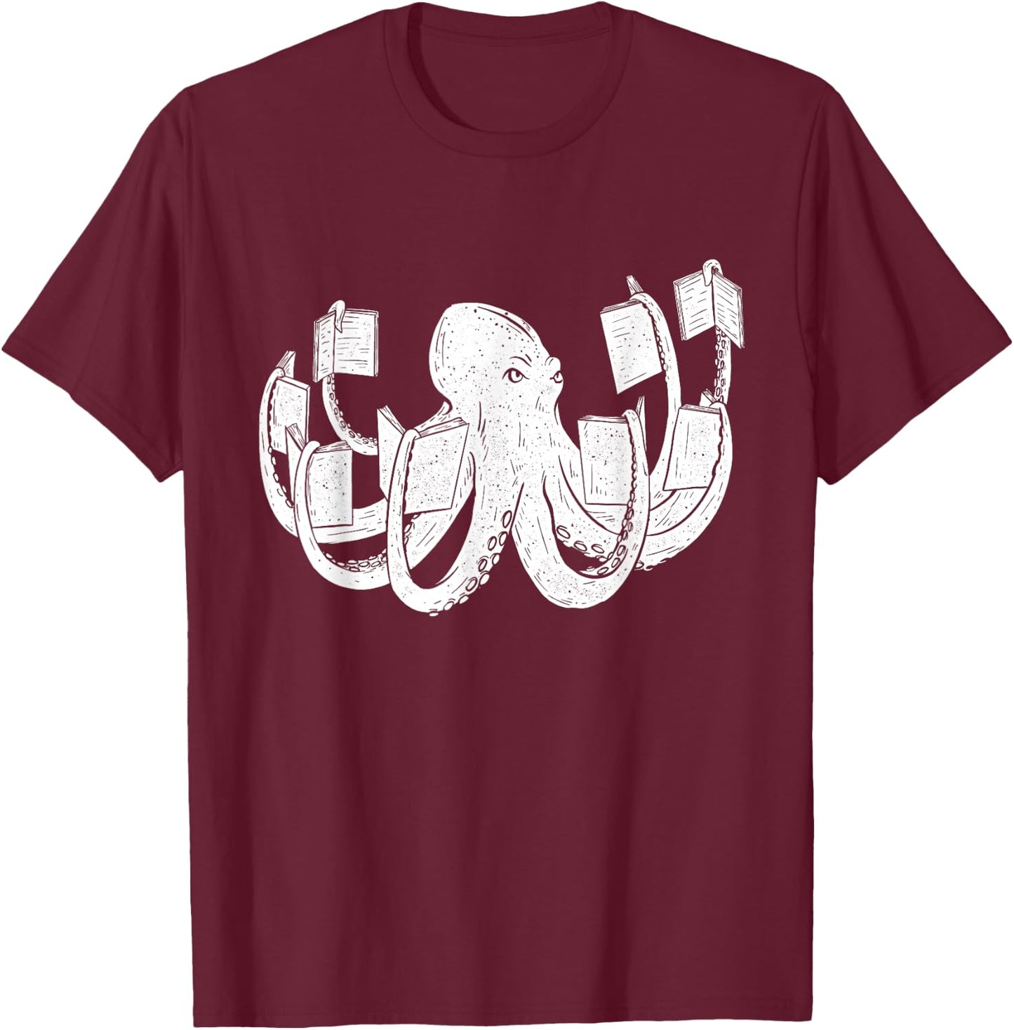 Octopus Lover - Reader Bookworm Reading Librarian Library T-Shirt - T-Shirt | Maroon