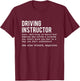 Definition Driving Teacher Driving School Gift Driving Student Car T-Shirt - T-Shirt | Maroon