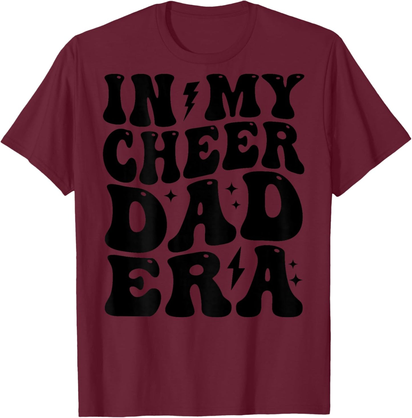 In My Cheer Dad Era Cheerleader Dad Sports Groovy Design T-Shirt - T-Shirt | Maroon