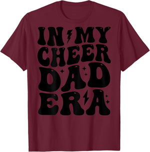 In My Cheer Dad Era Cheerleader Dad Sports Groovy Design T-Shirt - T-Shirt | Maroon
