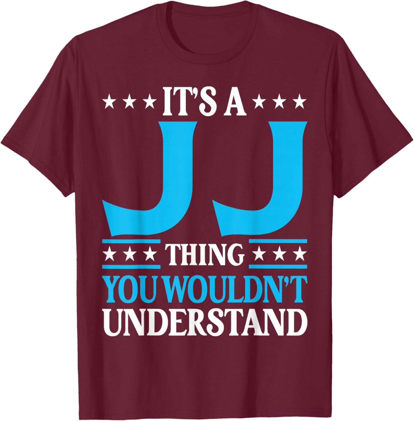 Jj Gifts Jj Men Name Birthday Gifts - -Adults - Black - Small - Short Sleeve - - Modern Classic - Round Neck - Letter Print - Pull On T-Shirt - T-Shirt | Maroon