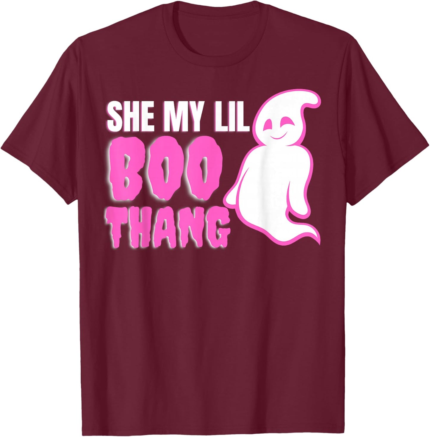 She My Lil Boo Thang Funny Halloween T-Shirt - T-Shirt | Maroon