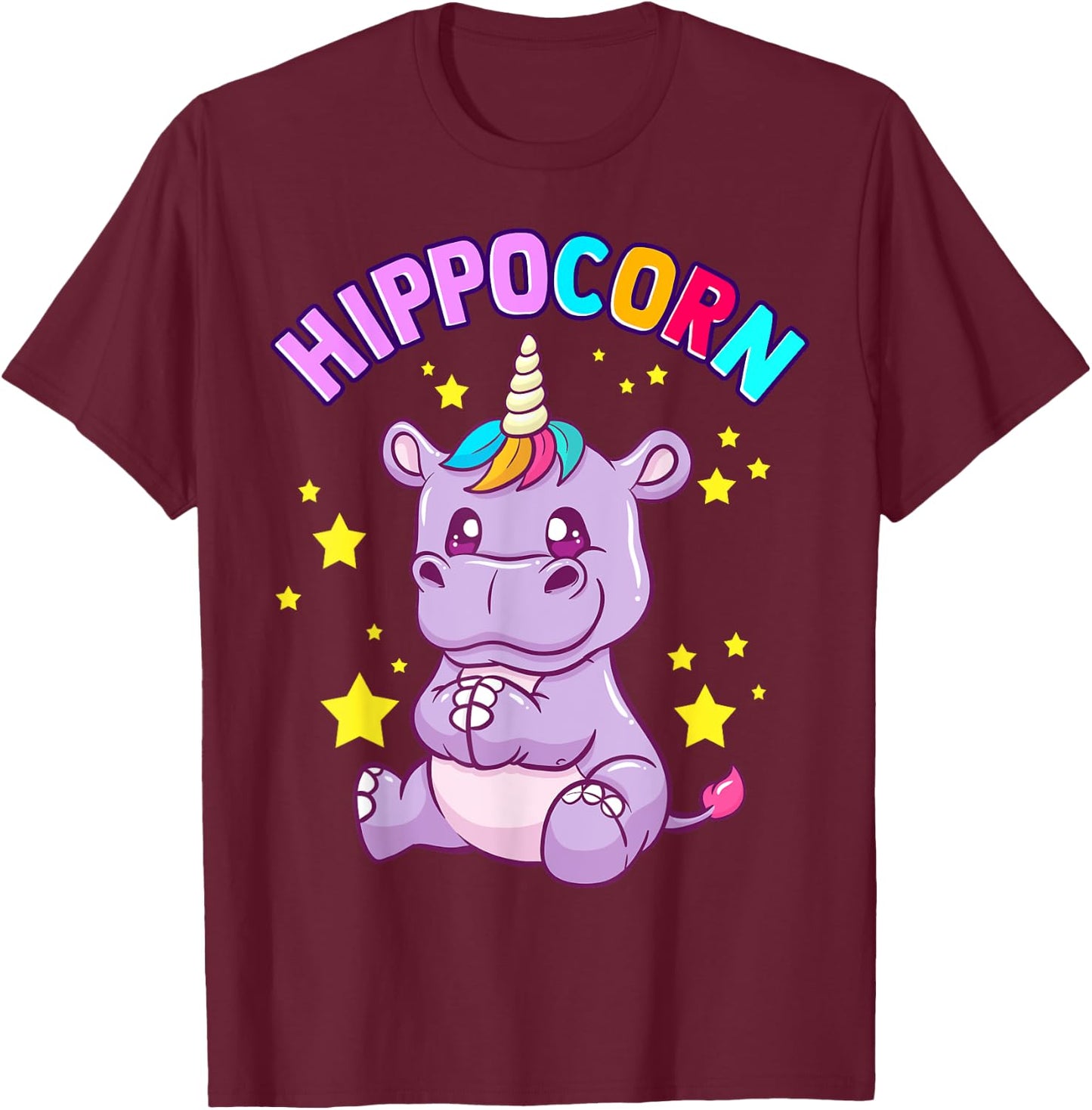 Hippocorn Hippo Unicorn Hippopotamus Magical Squad T-Shirt - T-Shirt | Maroon