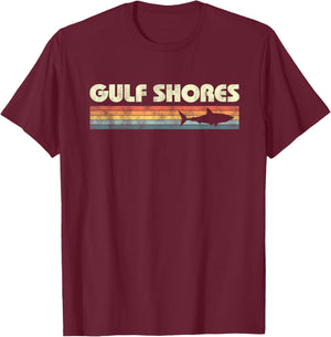 Gulf Shores Alabama Shark Vintage Boys Girls Souvenir T-Shirt - T-Shirt | Maroon