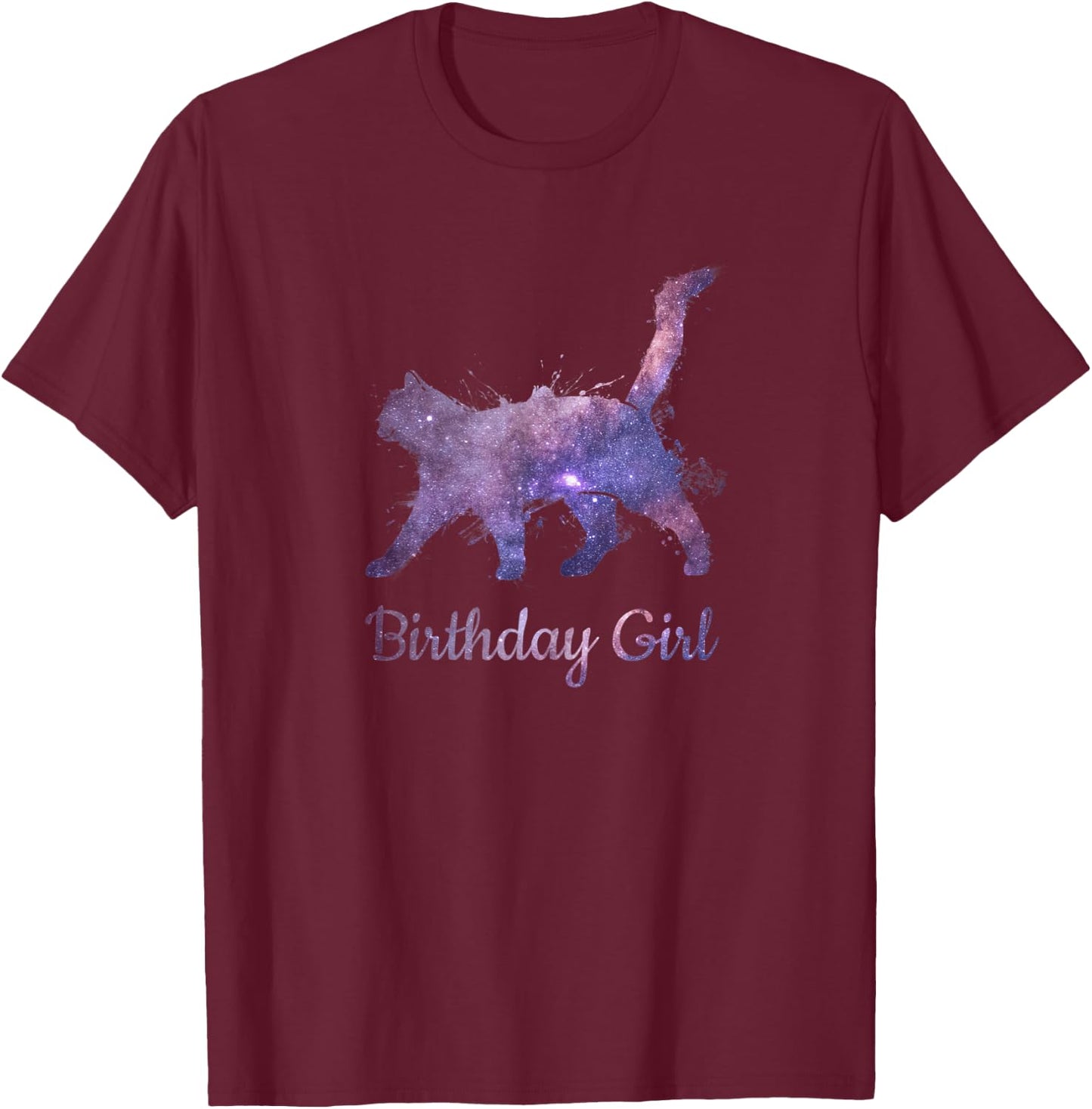 Space Galaxy Cat Pet Birthday Gift Stars Cute Catlovers T-Shirt - T-Shirt | Maroon