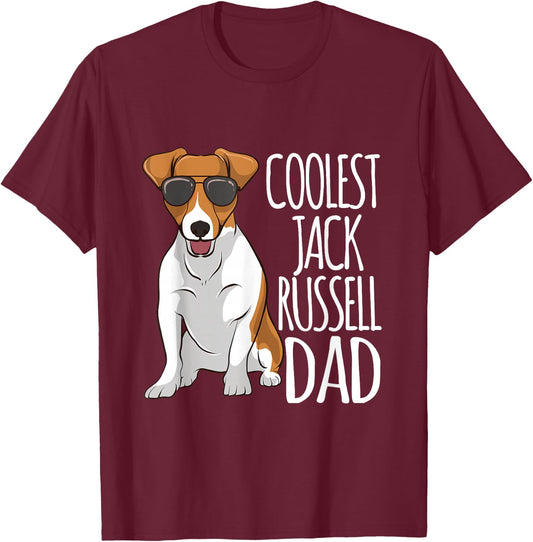 Coolest Jack Russel Dad Jack Russell Terrier Father Dog T-Shirt - T-Shirt | Maroon