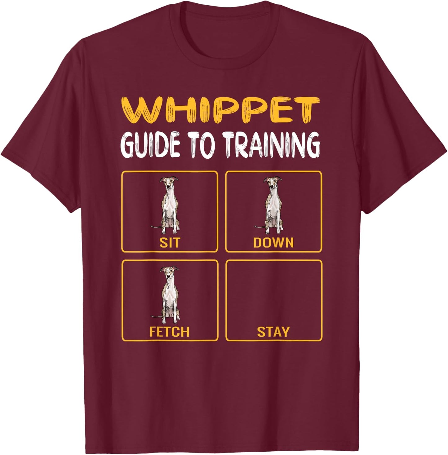 Funny Whippet Guide To Training Dog Obedience Trainer Women T-Shirt - T-Shirt | Maroon