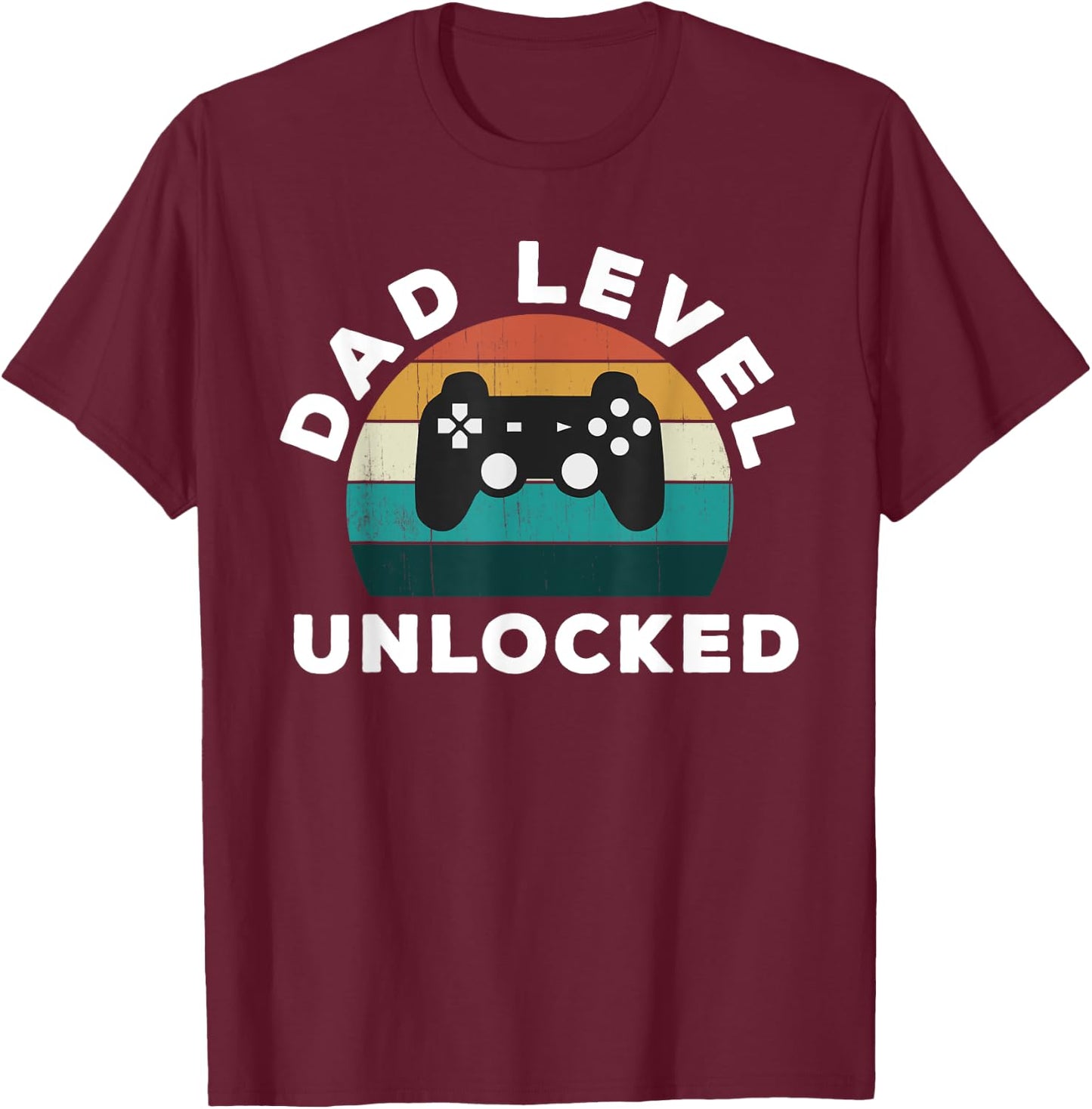 Dad Level Unlocked - Game Lover / Gamer New Father Baby T-Shirt - T-Shirt | Maroon