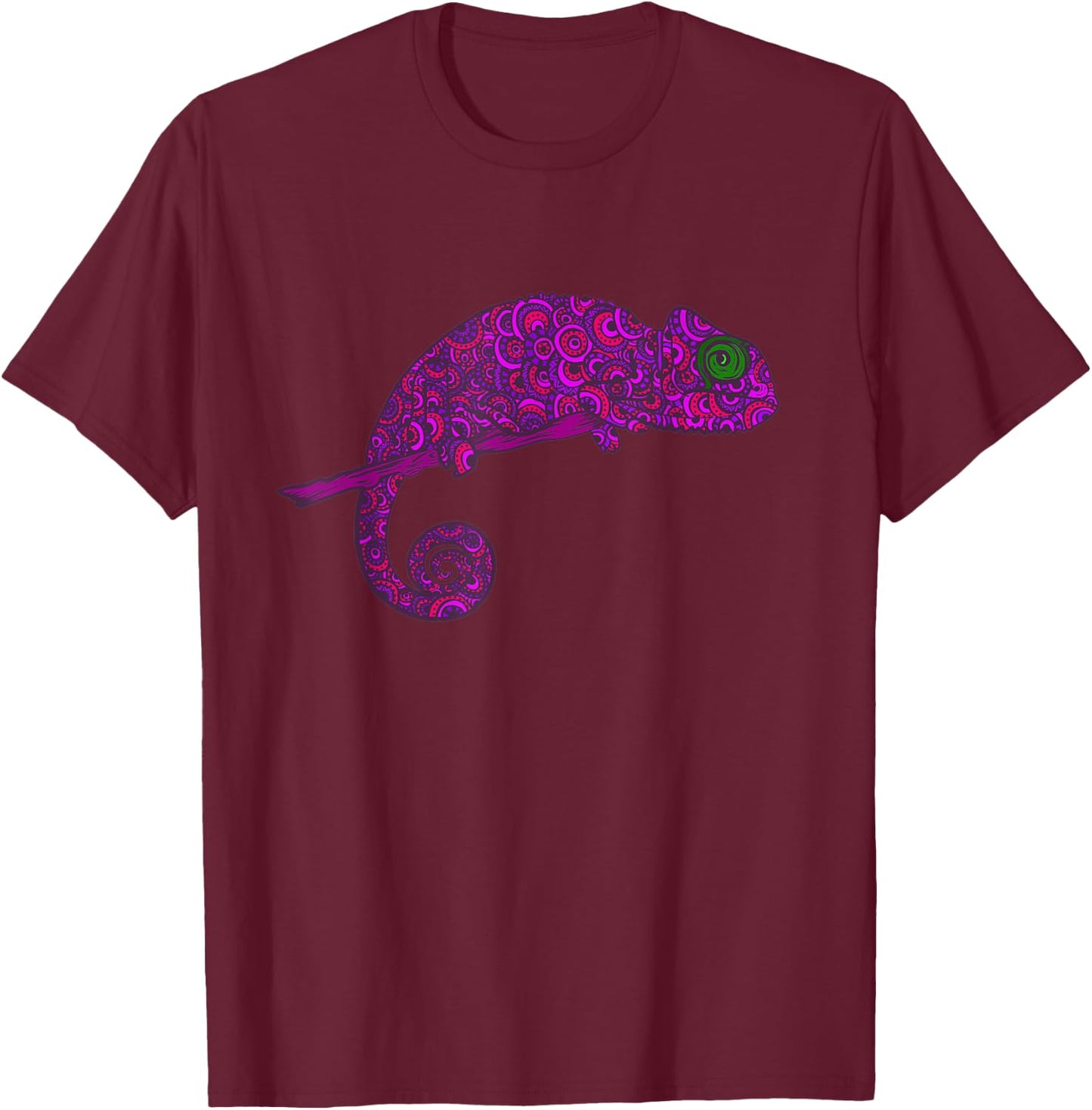 Trendy Abstract Chameleon Tribal - Trendy Tribal Tattoo Art T-Shirt - T-Shirt | Maroon