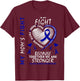 Mother Blue My Moms Fight Is My Fight Colon Cancer Awareness T-Shirt - T-Shirt | Maroon