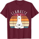 Funny Llama Llamaste Yoga Vintage Lama Yoga Pose Meditation T-Shirt - T-Shirt | Maroon