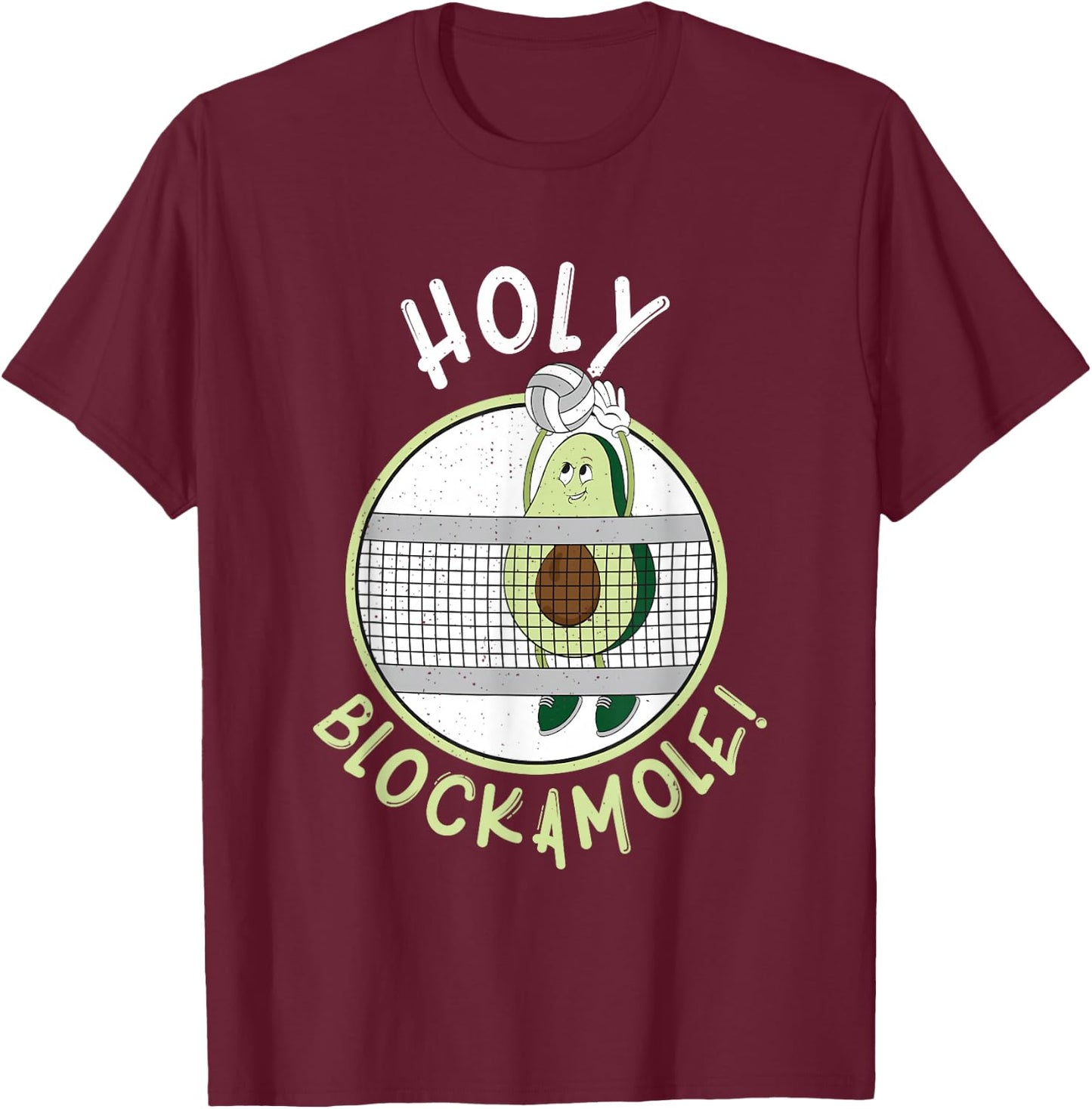 Funny Volleyball Blocker Training for an Avocado Fan T-Shirt - T-Shirt | Maroon