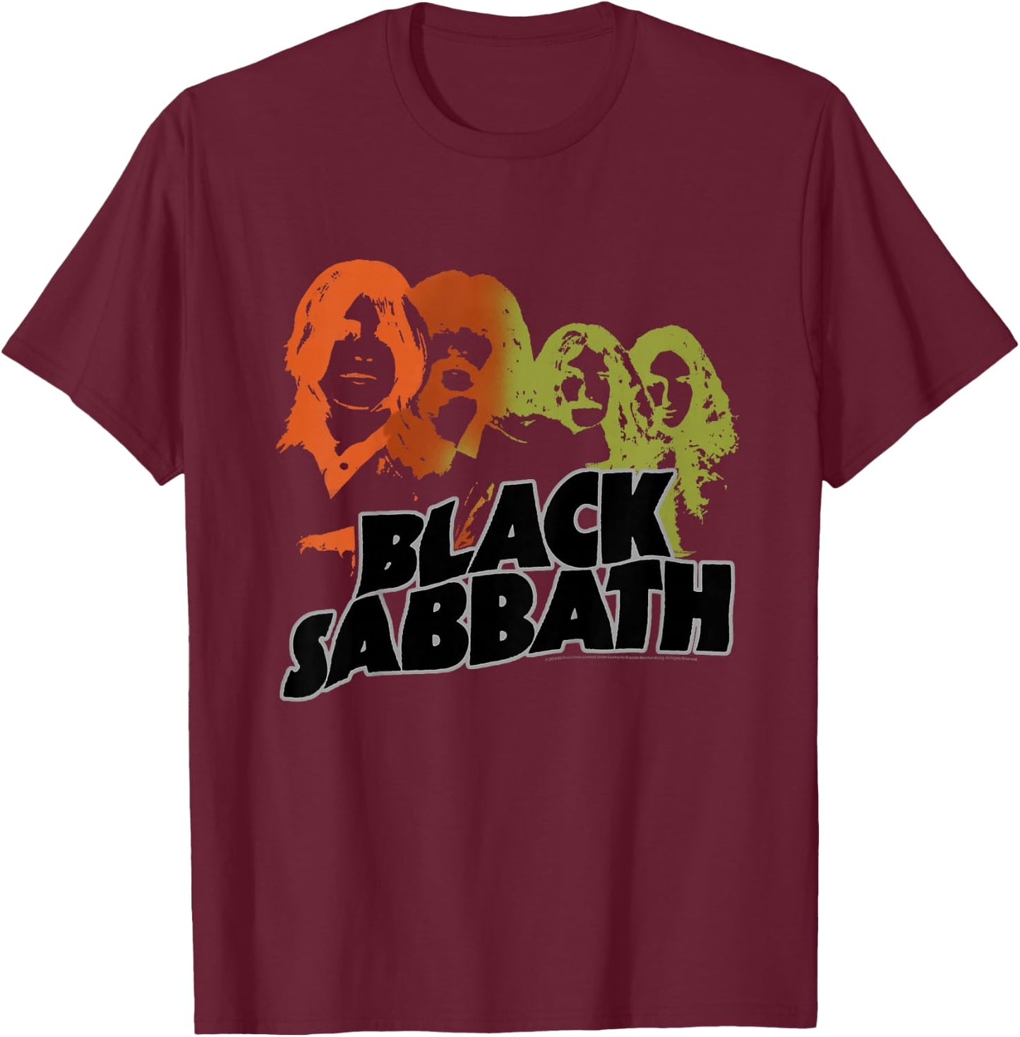 Kids Black Sabbath Band Sketch Kids Black T-Shirt - T-Shirt | Maroon