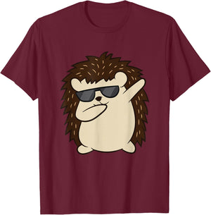 Dabbing Hedgehog Love Hedgehogs T-Shirt - T-Shirt | Maroon