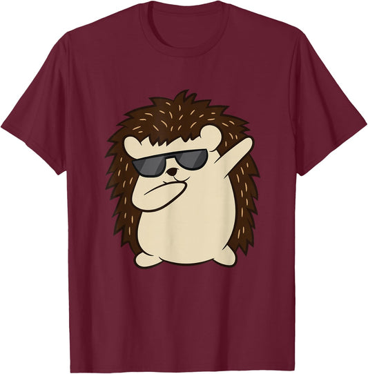Dabbing Hedgehog Love Hedgehogs T-Shirt - T-Shirt | Maroon