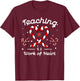 Teaching is a Work of Heart Candy Cane Christmas Teacher T-Shirt - T-Shirt | Maroon