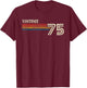 Vintage 1975 Chest Stripe 48 Birthday T-Shirt - T-Shirt | Maroon