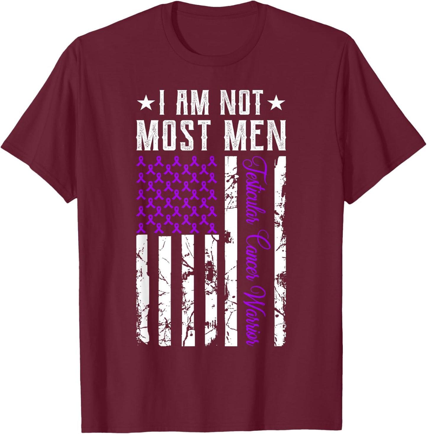 Testicular Cancer Shirt Gifts Awareness Ribbon Survivor T-Shirt - T-Shirt | Maroon
