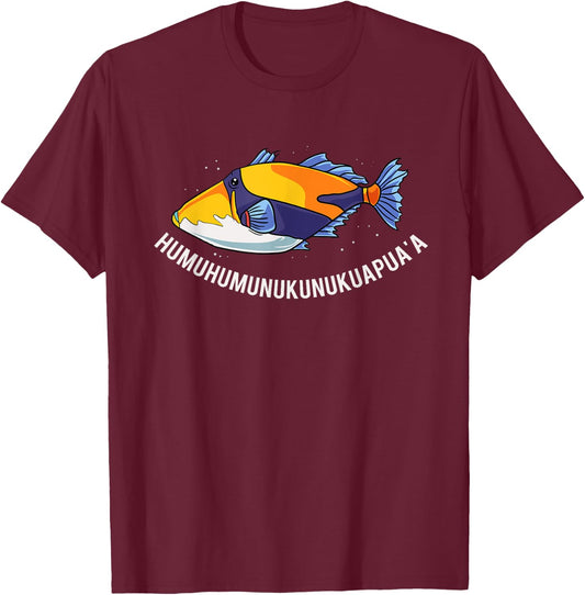 Humuhumunukunukuapua'a Hawaiian State Fish T-Shirt - T-Shirt | Maroon