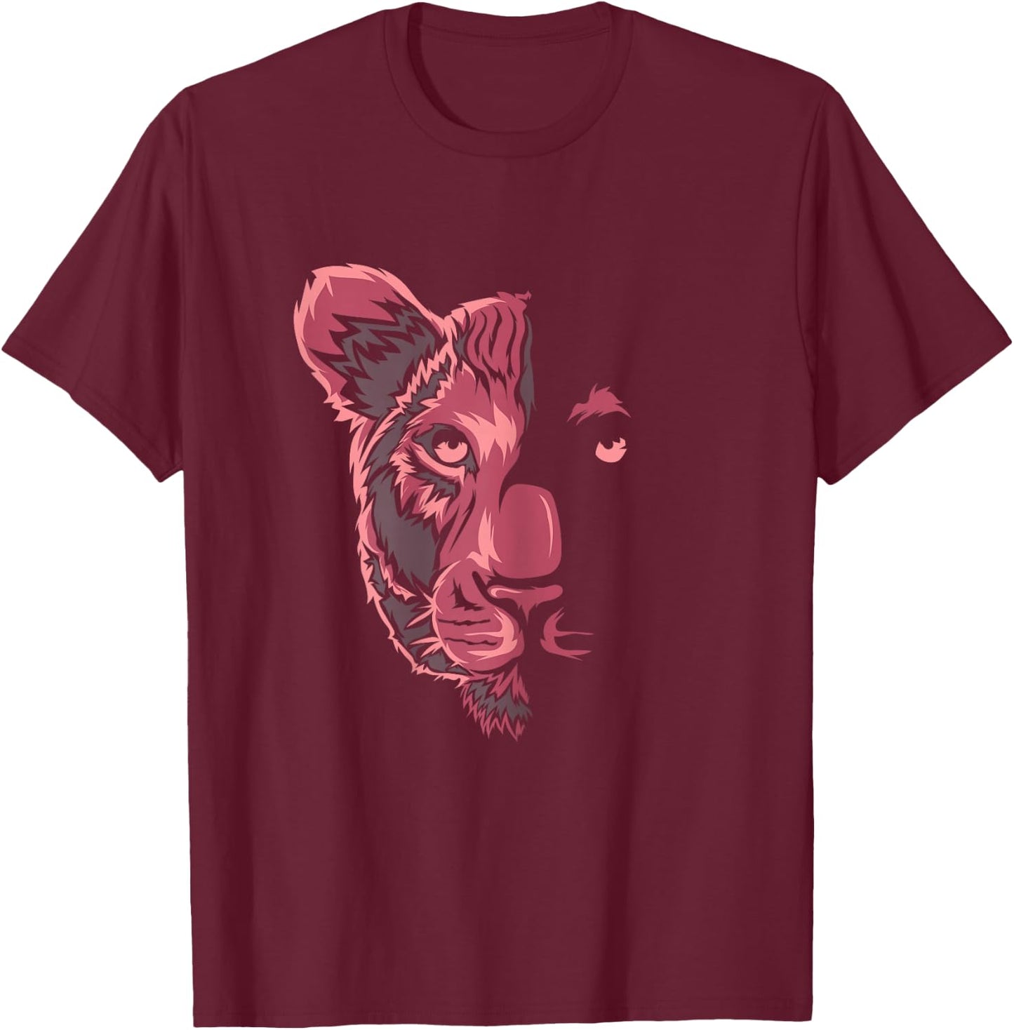 Lioness Lion T-Shirt - T-Shirt | Maroon