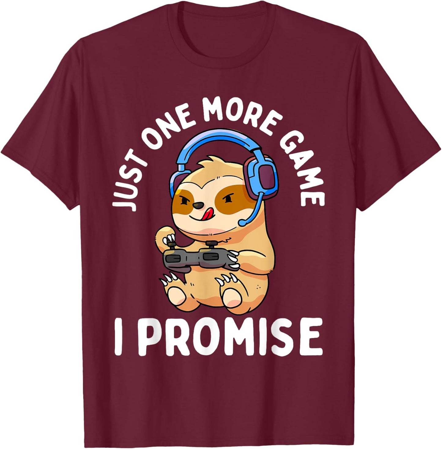 Gamer Sloth Gaming Lover Video Game Boys Girls Gift T-Shirt - T-Shirt | Maroon