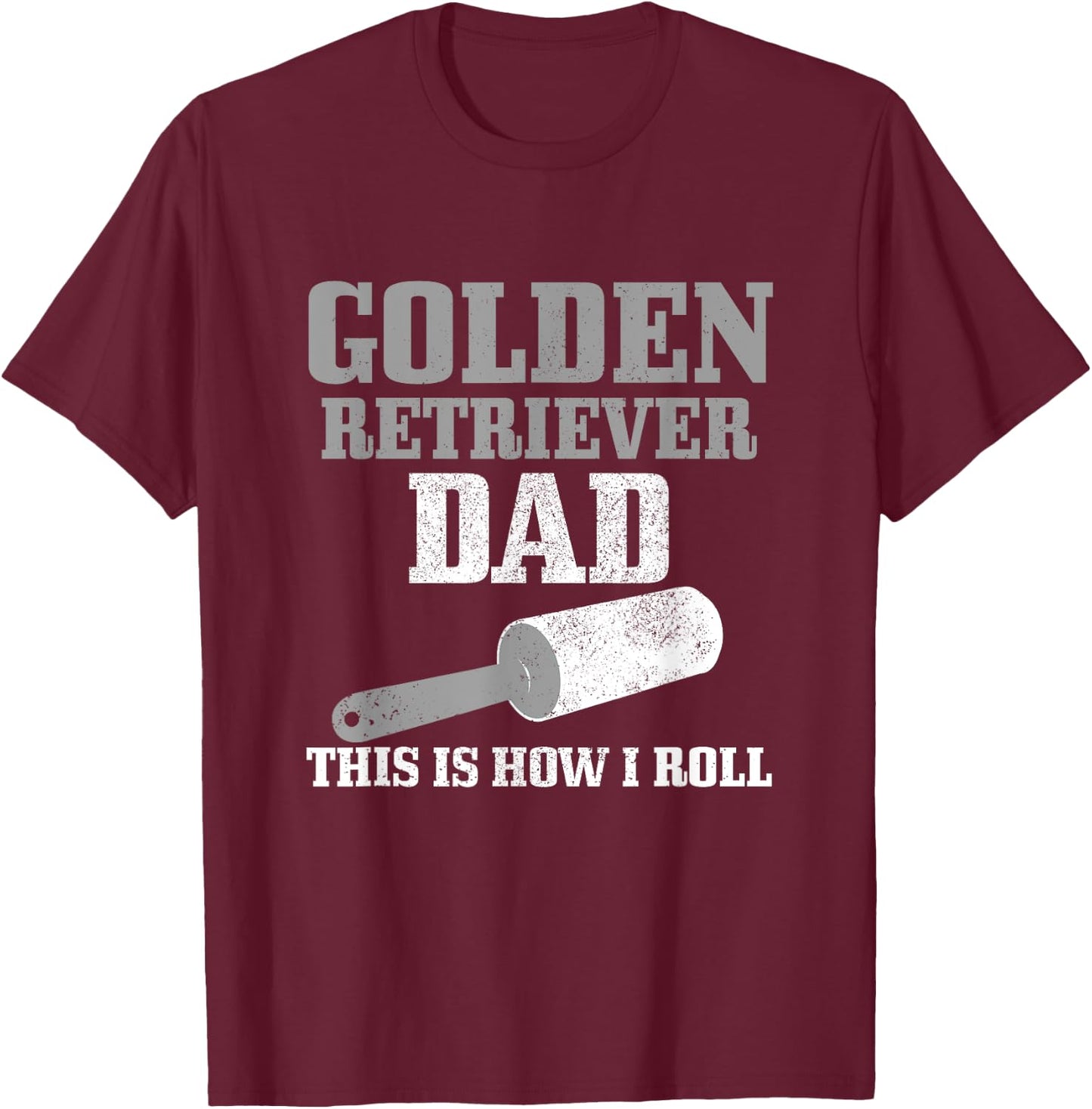 Golden Retriever Dad Dog Hair Funny Golden Retriever T-Shirt - T-Shirt | Maroon