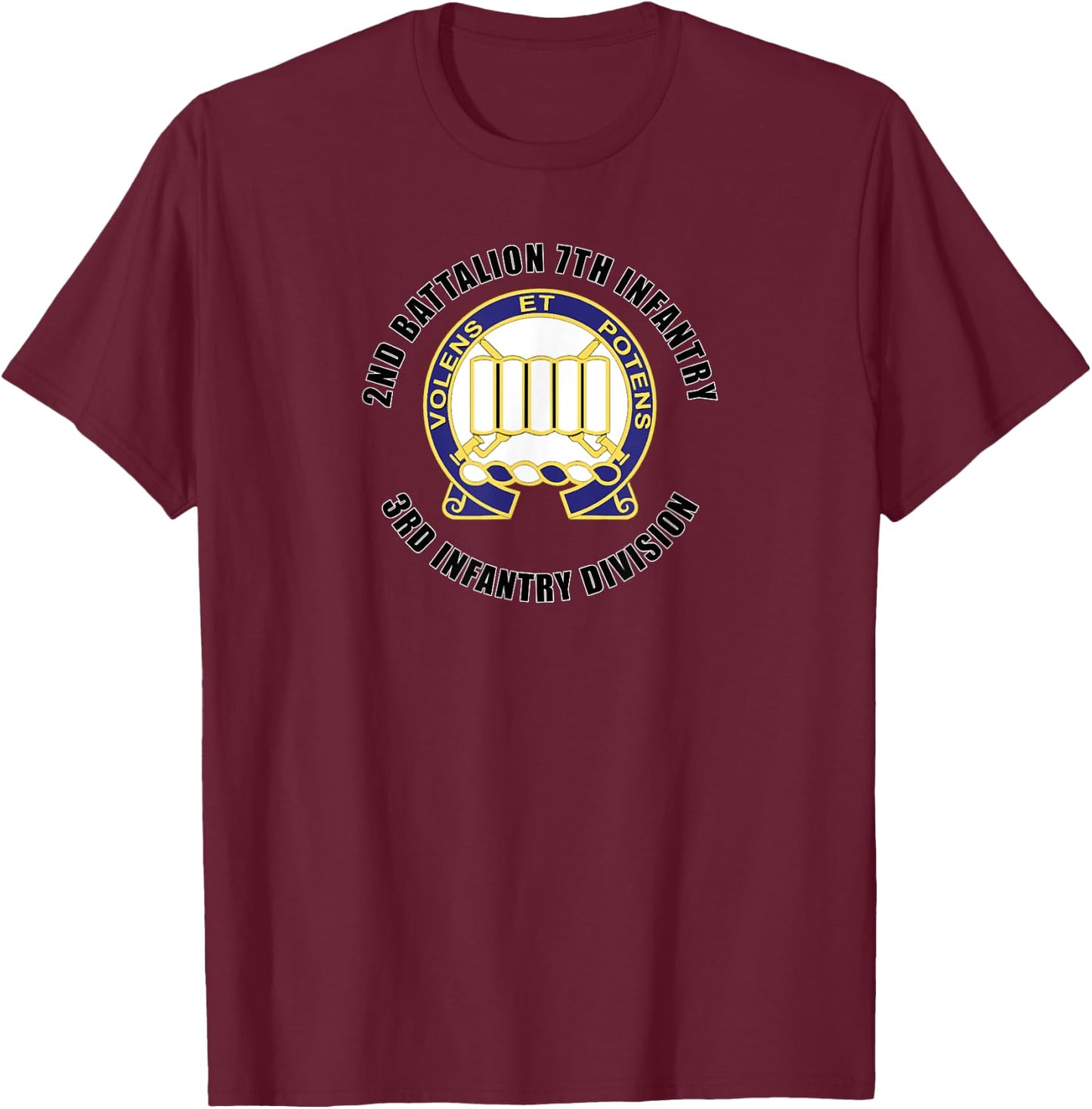 2nd Battalion 7th Infantry 3rd Infantry Division Gift T-Shirt - T-Shirt | Maroon