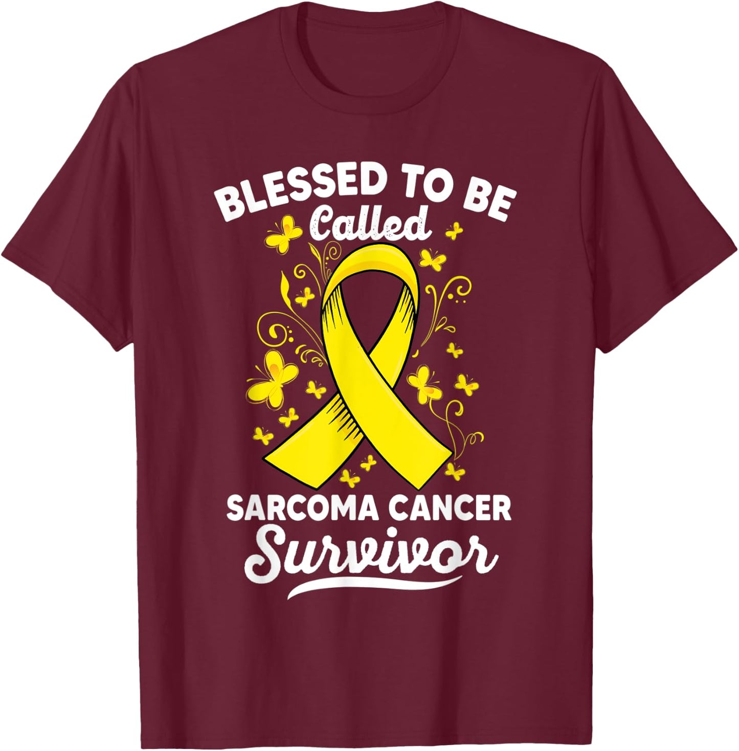 Blessed to be called survivor Sarcoma Cancer Awareness T-Shirt - T-Shirt | Maroon