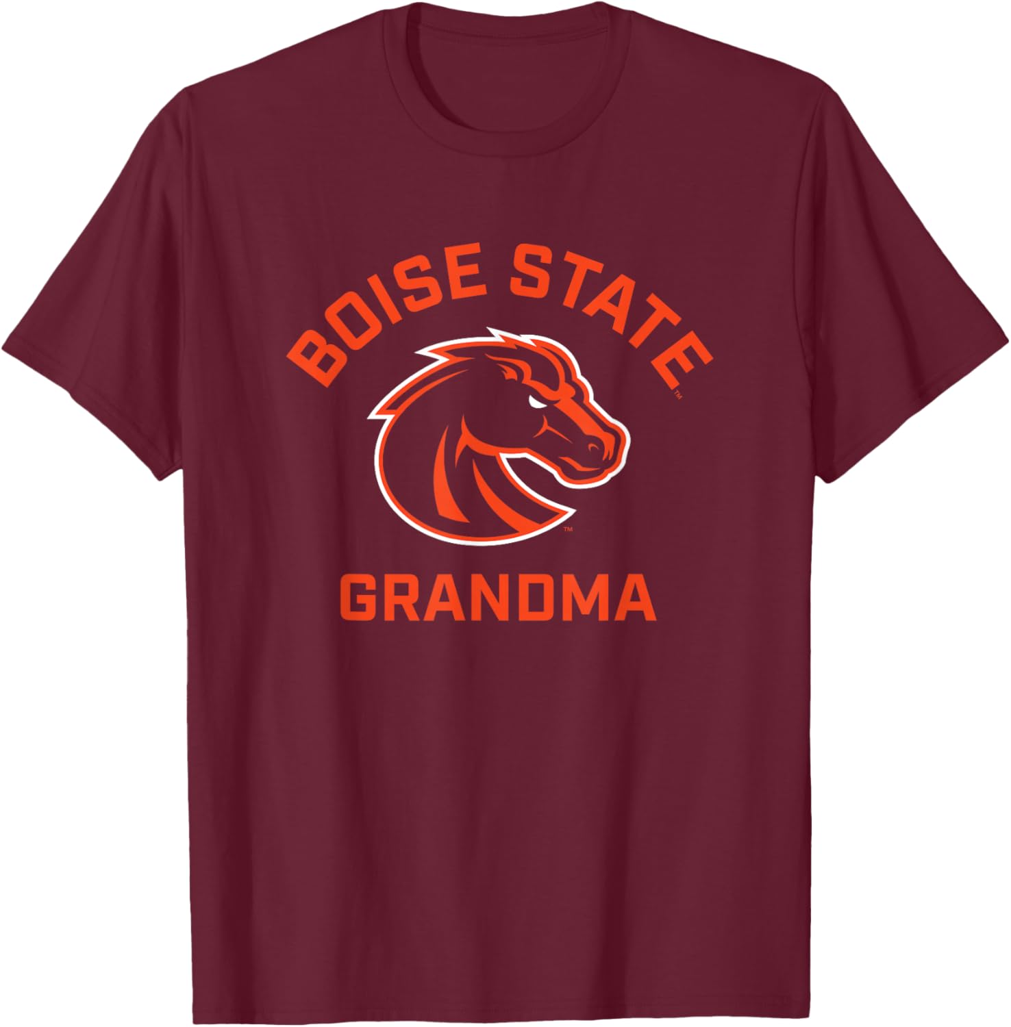 Boise State University BSU Broncos Arched Grandma T-Shirt - T-Shirt | Maroon