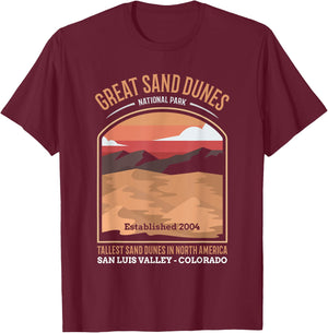 Large Sand Dunes National Park US Vintage T-Shirt - T-Shirt | Maroon