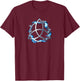 Silver Triquetra with Blue Orbs T-Shirt - T-Shirt | Maroon