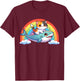 Cat Riding Shark, Kawaii Magical Calico Cat, Cat On Shark T-Shirt - T-Shirt | Maroon
