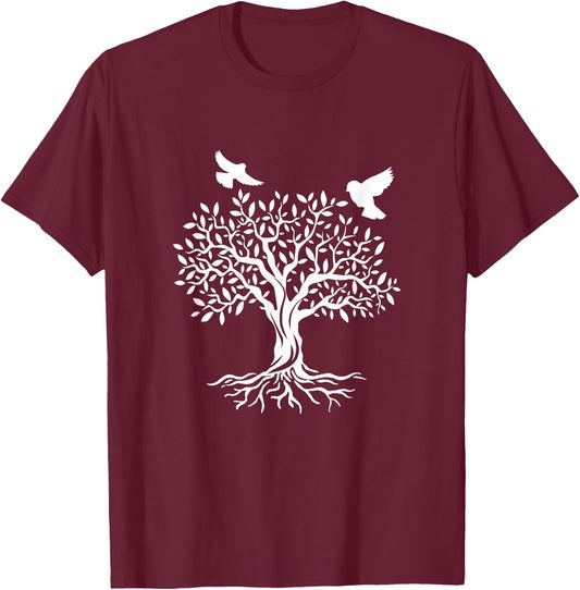 Yggdrasil Tree of life tree of life ravens vikings T-Shirt - T-Shirt | Maroon