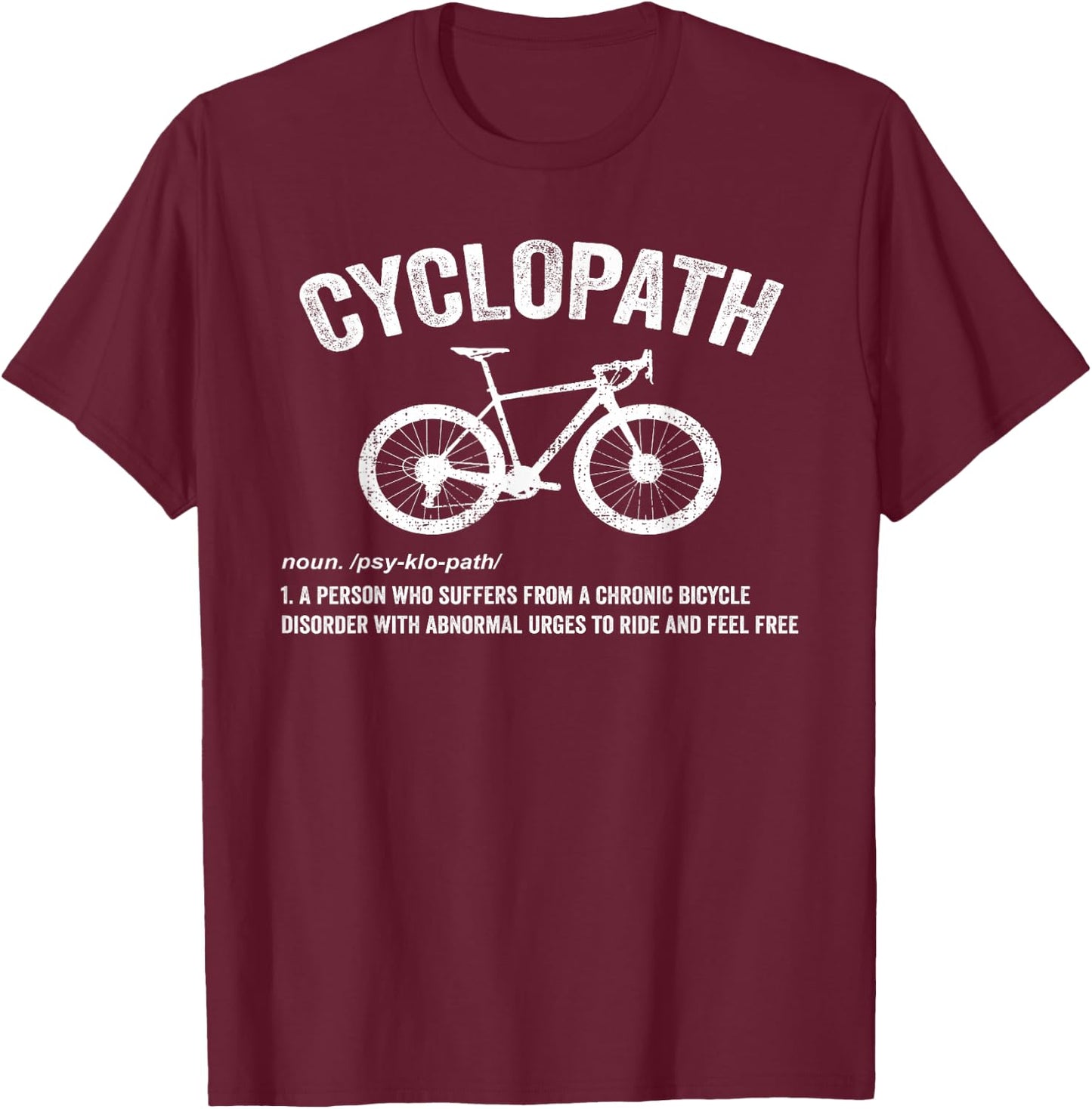 Cyclopath Funny Bicycle Gravel Bike Cyclocross Bikepacker T-Shirt - T-Shirt | Maroon