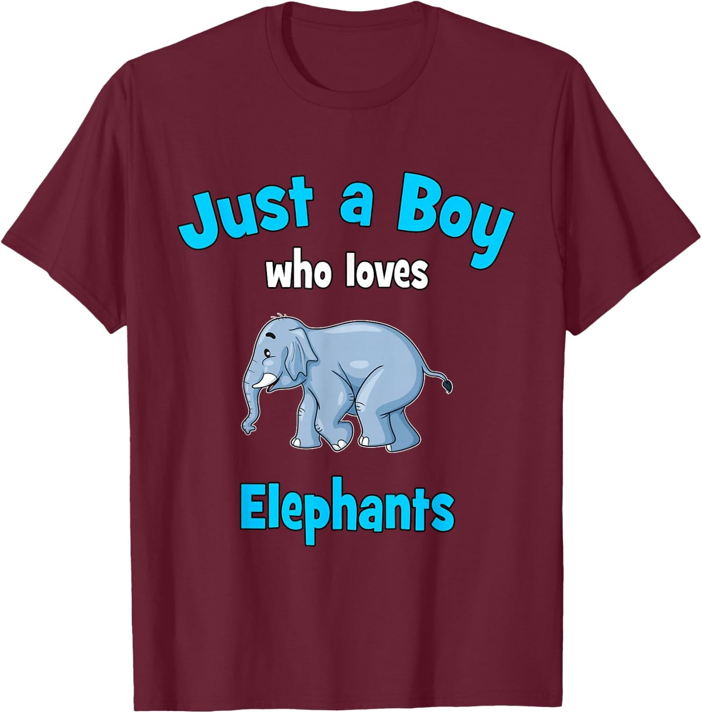 Elephant Shirt for Boys | Children's Elephant T-Shirt - T-Shirt | Maroon