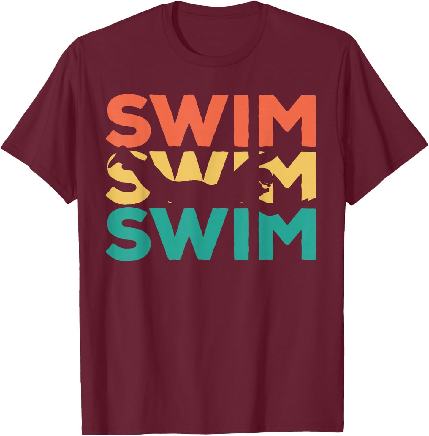 Retro Vintage Swimming Gift Swimmers T-Shirt - T-Shirt | Maroon