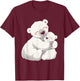 Cute Bear Moms Mothers Day Polar Bear Mom Hugging Baby T-Shirt - T-Shirt | Maroon