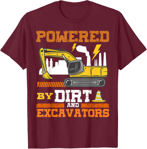 Construction Vehicle Excavator T-Shirt - T-Shirt | Maroon