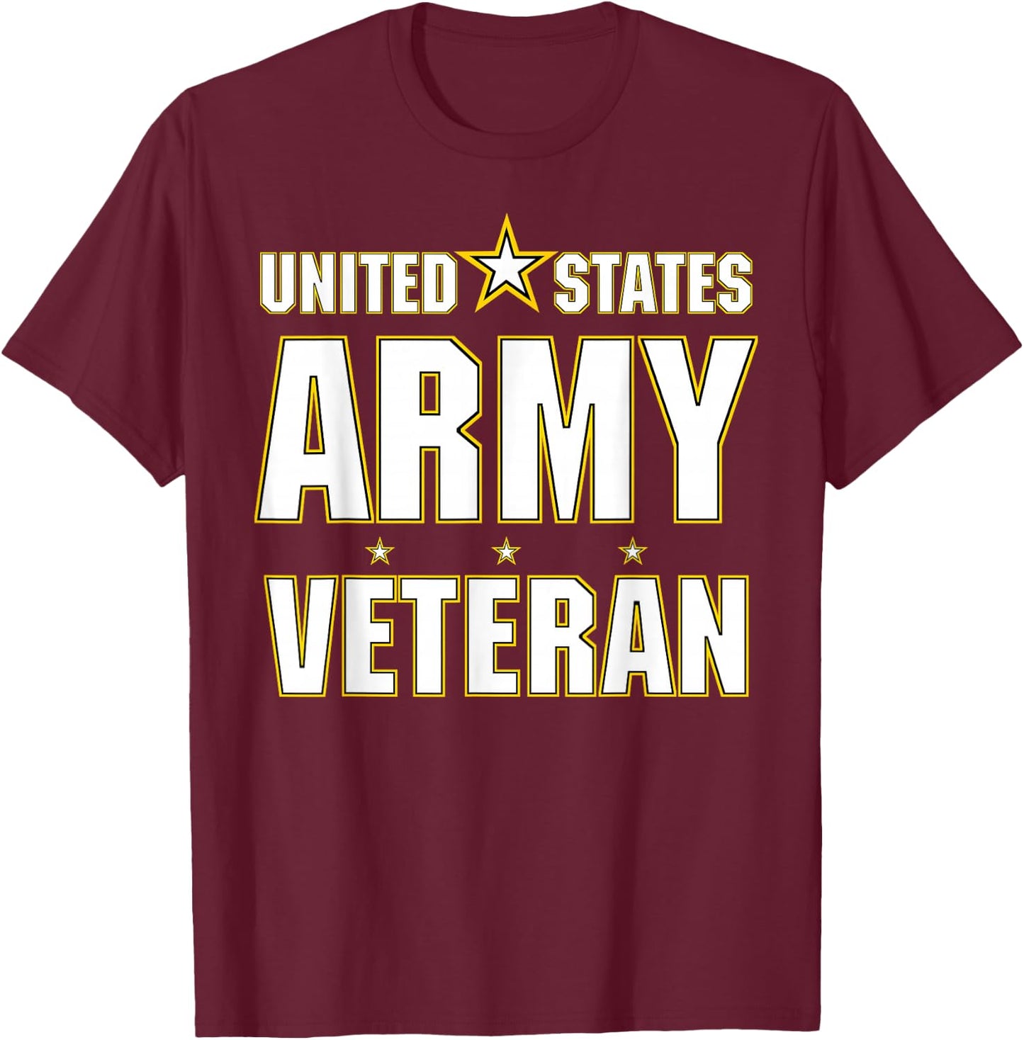 Us United States Army Star Military T-Shirt - T-Shirt | Maroon