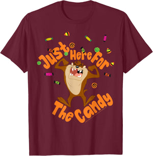 Looney Tunes Tasmanian Devil Here For Candy T-Shirt - T-Shirt | Maroon