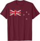 Vintage Retro Distressed New Zealand Union Jack Stars Flag T-Shirt - T-Shirt | Maroon