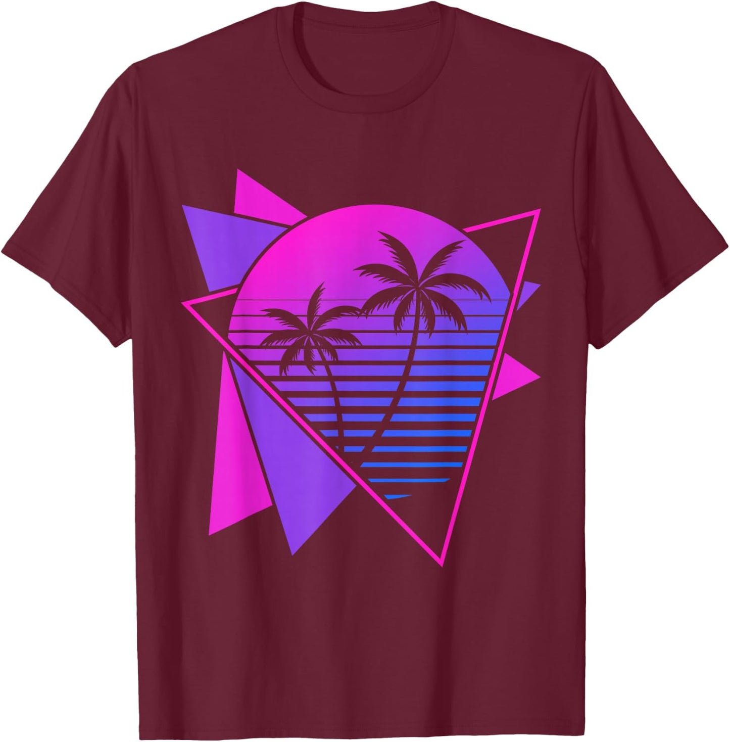 Retro 80s Synthwave Aesthetic 1990s Art Vaporwave T-Shirt - T-Shirt | Maroon