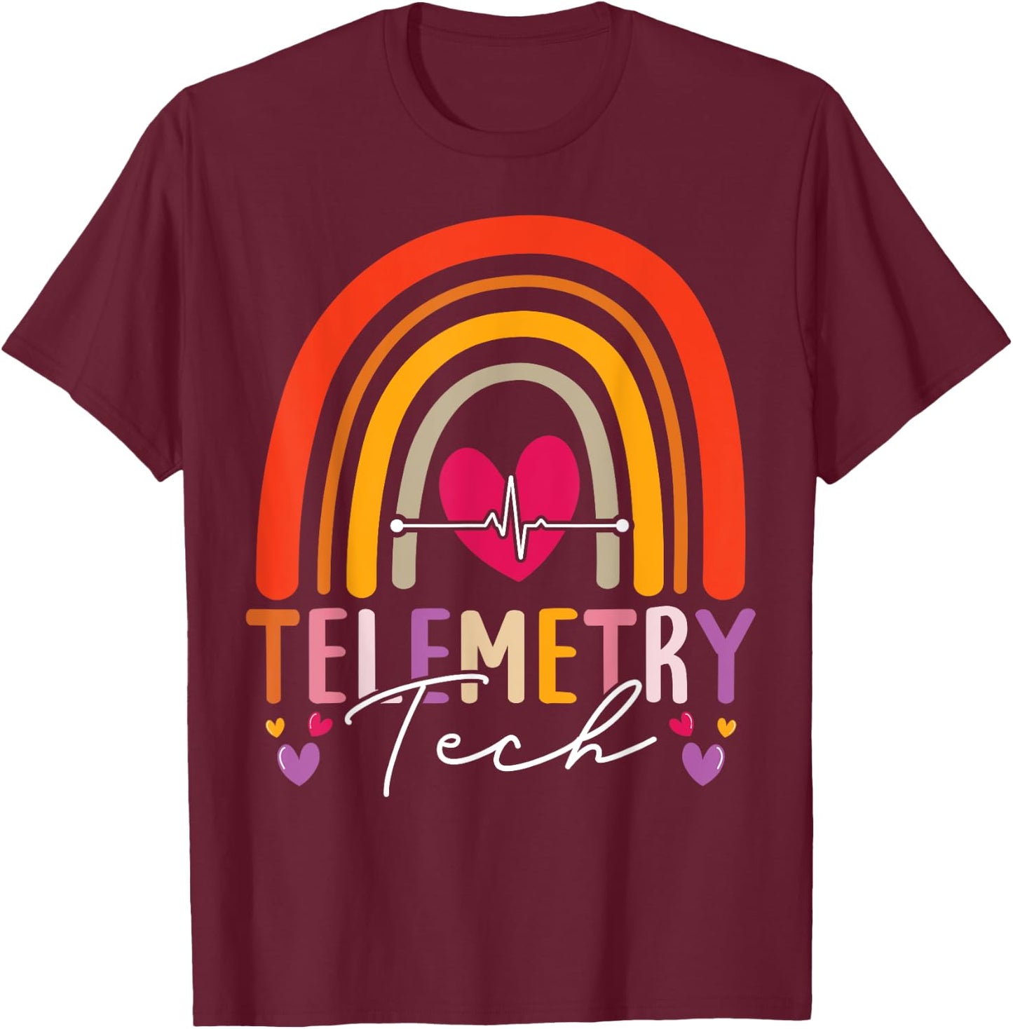 Telemetry Tech Appreciation Rainbow T-Shirt - T-Shirt | Maroon