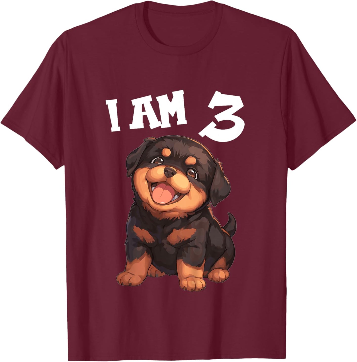 Kids 3 Years old 3th birthday Rottweilers Rottweiler T-Shirt - T-Shirt | Maroon