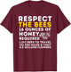 Respect The Bees - Bee Lover Beekeeping & Beekeeper Small T-Shirt - T-Shirt | Maroon