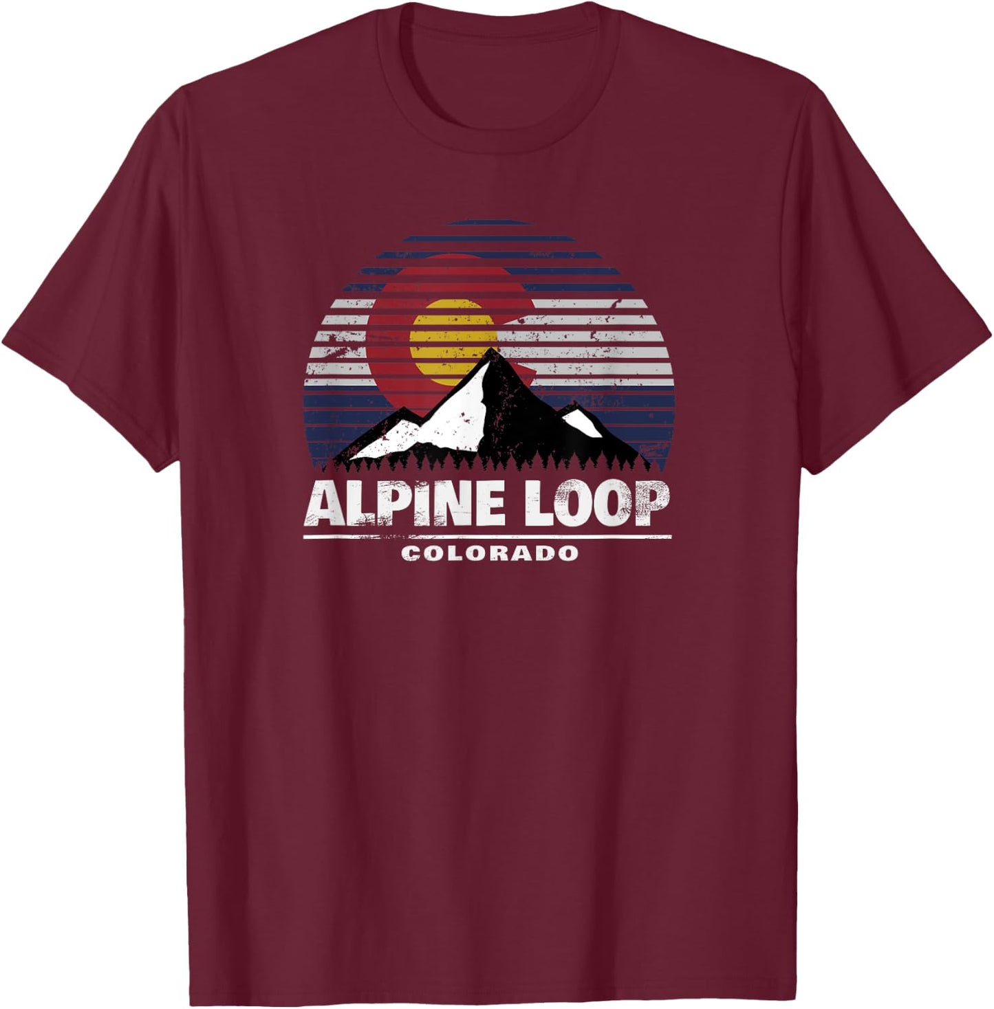 Alpine Loop of Colorado - Rocky Mountain Off Road 4x4 T-Shirt - T-Shirt | Maroon