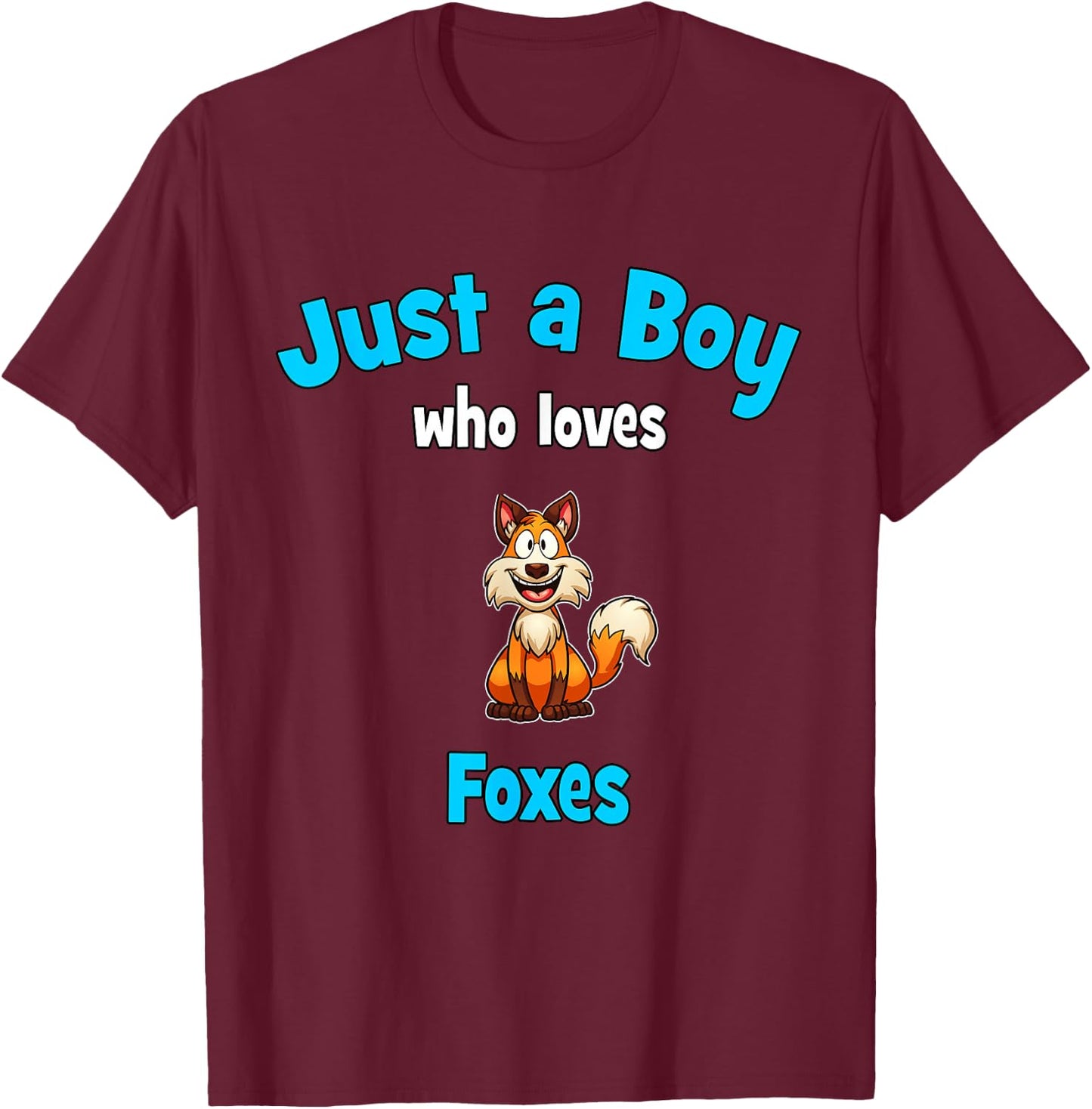 Fox Shirt for Boys | Children's Fox T-Shirt - T-Shirt | Maroon