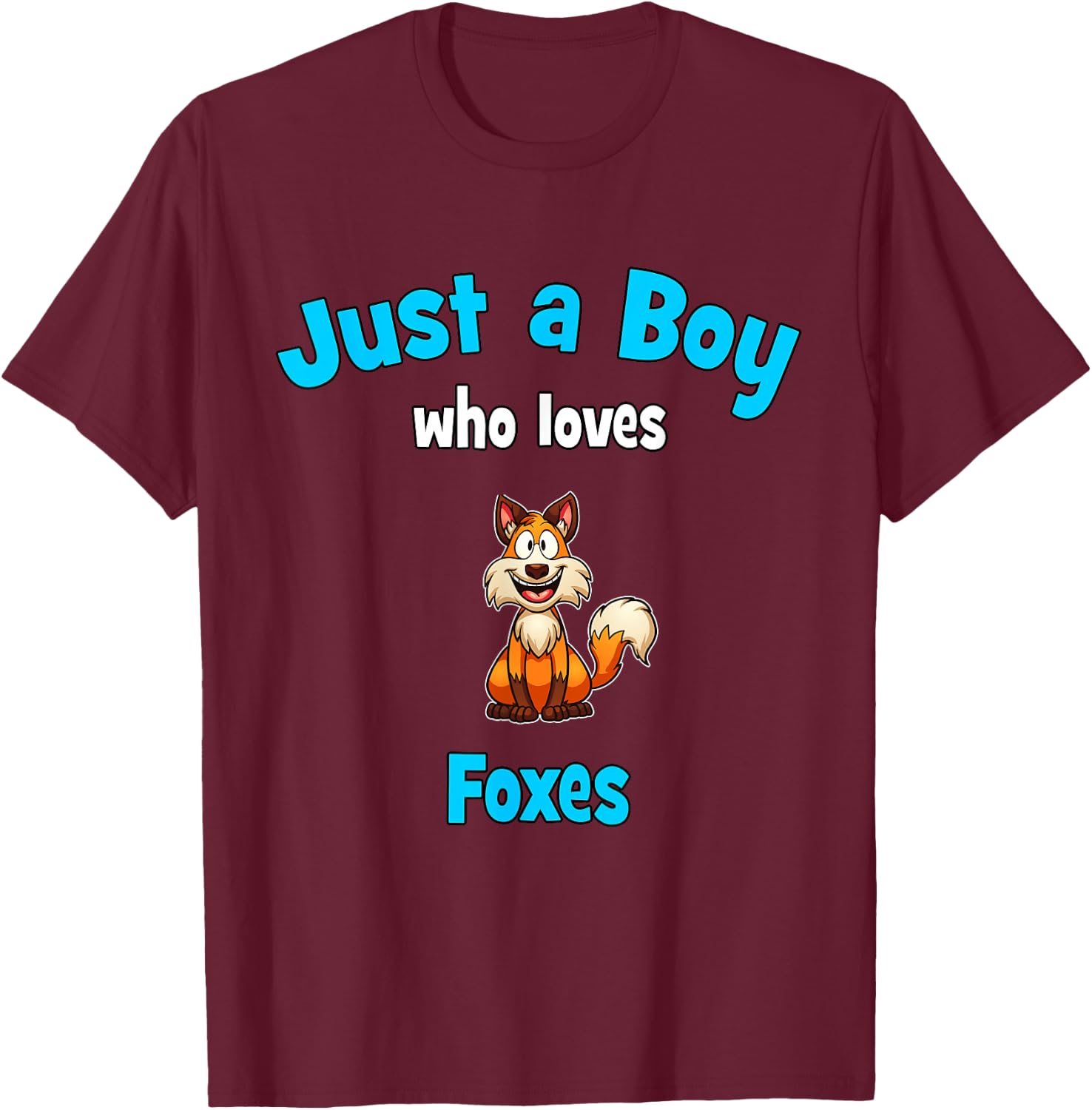 Fox Shirt for Boys | Children's Fox T-Shirt - T-Shirt | Maroon