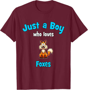 Fox Shirt for Boys | Children's Fox T-Shirt - T-Shirt | Maroon