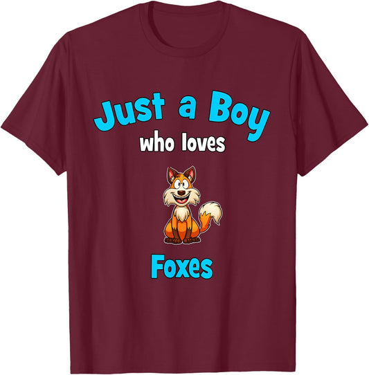 Fox Shirt for Boys | Children's Fox T-Shirt - T-Shirt | Maroon